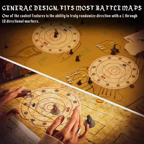 Vista 4 de Plantilla de daño AOE de hechizos mejorada extra grande a cubo de 30 pies y cono de 30 pies, marcador acrílico de efecto de área D & D con caja