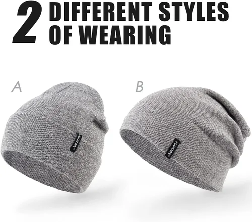 Vista 6 de VODIORE Beanie Hats for Men Women Winter Knit Hat Warm Slouchy Beanies Cuffed Skull Cap