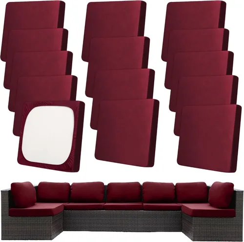Vista 44 de Fundas de cojín elásticas para patio, fundas de cojín para muebles de patio, fundas de cojín para muebles de patio, protector de muebles lavable