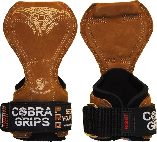 Vista 36 de Cobra Grips Weight Lifting Gloves with Adjustable Neoprene Padded Wrist Wraps - Heavy Duty Alternative to Power Lifting Hooks for Deadlifts