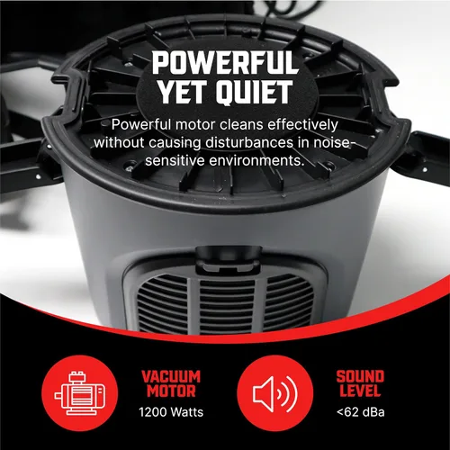 Vista 6 de Rhino - Aspiradora con bolsa de mochila ligera comercial, para alfombras y suelos duros, cable de 22 pies