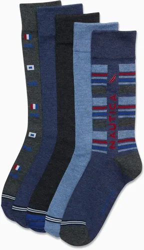 Vista 3 de Nautica Calcetines de vestir para hombre, calcetines ligeros (paquete de 5)