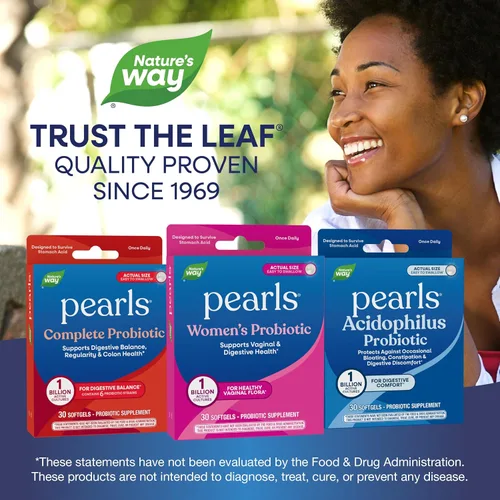 Vista 7 de Probiotic Pearls Once Daily Suplemento probiótico para mujer, 1 billón de cultivos vivos, supera el ácido estomacal, sin refrigeración, 30 cápsulas