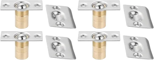 Vista 21 de JQK Accesorios de captura de bola para puerta de armario, cierre de acero inoxidable ajustable con placa de golpeo, acabado negro, paquete de 4