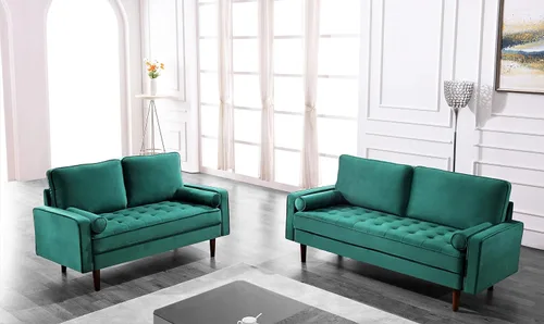 Vista 66 de Container Furniture - Sofá de piel sintética para la sala de estar moderna con cojines extraíbles y patas de madera maciza, sofá estilo lujoso
