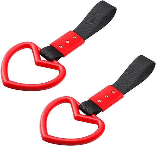 Vista 10 de Fekey&JF 2 piezas de anillos Tsurikawa. Correa de mano en forma de corazón, anillo de advertencia del parachoques trasero. Mango japonés