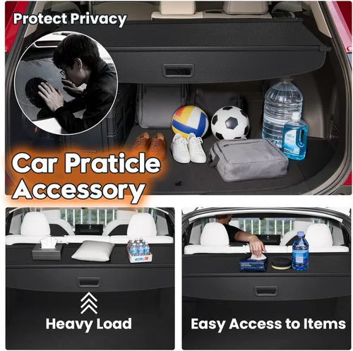 Vista 5 de Powerty Cubierta de Carga para Toyota RAV4 2019-2025 2026, Cubierta Retráctil de Maletero Cubierta de Privacidad Reemplazo para Accesorios Toyota