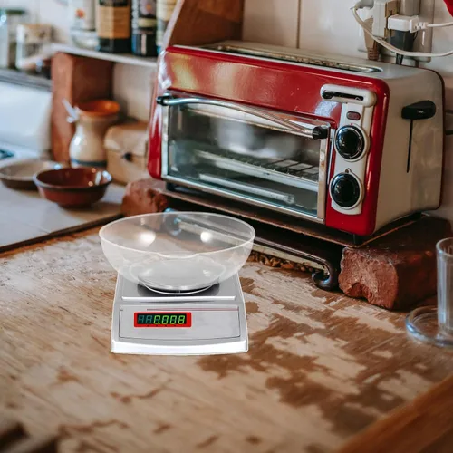 Vista 8 de VILLCASE Cuenco de báscula de alimentos – Bandeja electrónica para cocinar, bandeja de alimentos Plato de plástico para medición
