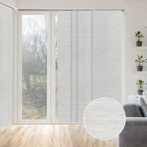 Vista 11 de GoDear Design - Persianas verticales ajustables para puertas corredizas, riel extensible de 45.8 a 86 pulgadas de ancho, cortinas de panel