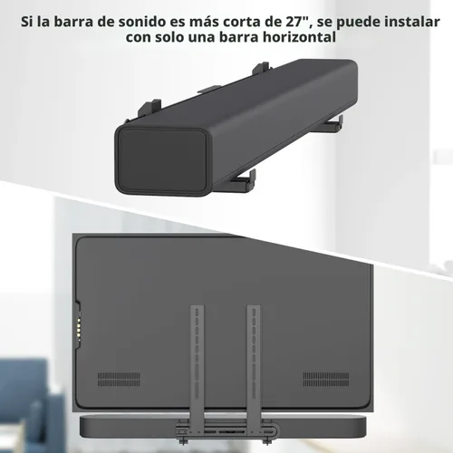 Vista 7 de USX MOUNT Soporte universal para barra de sonido, soporte de TV para barra de sonido con altavoz, se adapta a 2 opciones de instalación, soporte