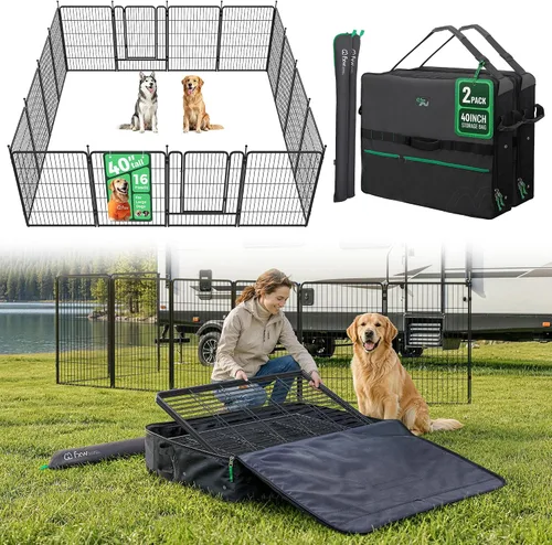 Vista 66 de FXW Rollick Unleashed Corral para Perros para Interiores, Patio, Campamento en RV, 24 pulgadas 4 Paneles para Perros Pequeños y Cachorros Negro