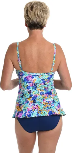 Vista 2 de Maxine Of Hollywood Traje de baño tankini con volantes delanteros para mujer Multi/ Hortensia Hills