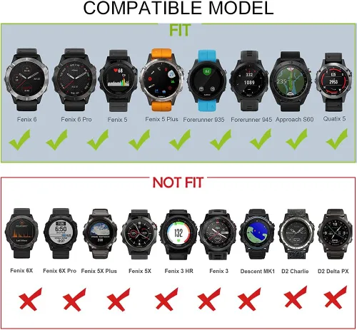 Vista 3 de OVERSTEP Correa de reloj compatible con Garmin Fenix 5 Watch Band de 0.866 pulgadas (0.866 in), bandas de silicona suave para reloj inteligente