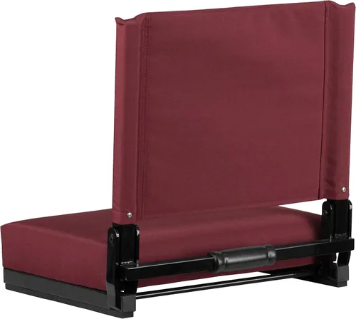 Vista 8 de EMMA + OLIVER Juego de 2 500 lb. Silla ligera de estadio con asiento ultra acolchado, color granate