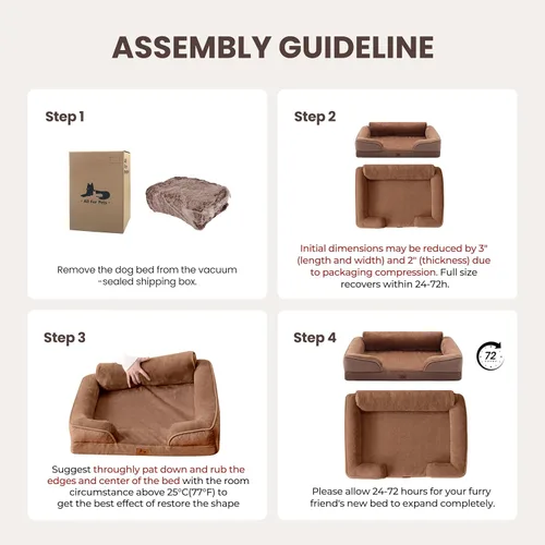 Vista 3 de Cama ortopédica para perros medianos, cama impermeable de espuma tipo huevo con lados suaves, sofá antideslizante para perros con funda extraíble