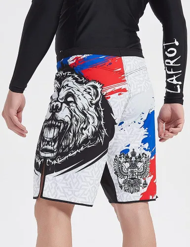 Vista 5 de LAFROI QJK01 Pantalones cortos para hombre, con cordón y 1 bolsillo, para artes marciales mixtas, cross training y boxeo