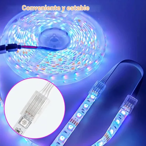 Vista 9 de RGBZONE 10 piezas de 2 pines de 8 mm de tira LED a conectores de cable y 10 m/32.8 pies de cable de extensión de 2 pines para tiras de luces LED