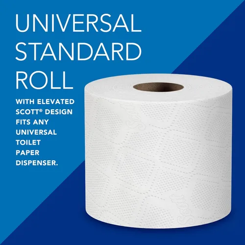Vista 4 de Scott Professional 100% Fibra Reciclada Rollo Estándar de Papel Higiénico a Granel (13217), 2 Capas, Diseño Elevado, Blanco, Envuelto