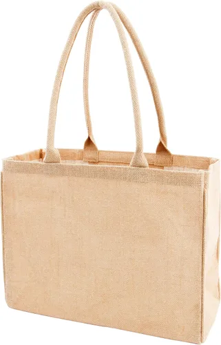 Vista 17 de Bolsa de mano de yute KAF Home para el mercado con asas, Talla única