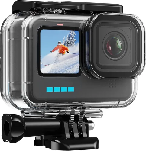 Vista 9 de HONGDAK Carcasa impermeable para GoPro Hero 8 de 196.9 ft / 196 pies, carcasa protectora de buceo bajo el agua con accesorios de soporte para cámara