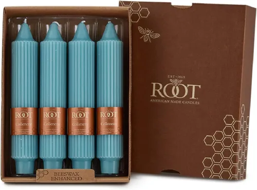 Vista 38 de Root Candles Juego de velas sin perfume de mezcla de cera de abeja de alta calidad, 5 pulgadas, azul Williamsburg, 8