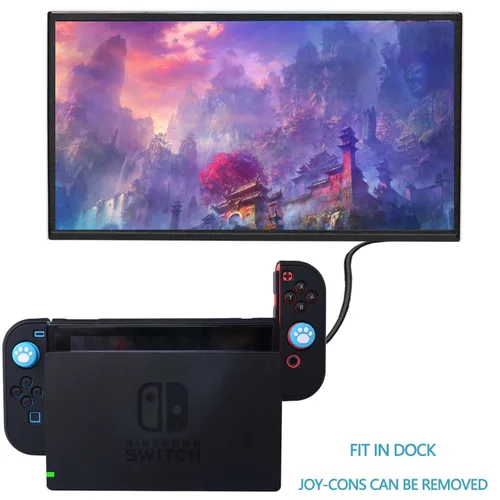 Vista 7 de COMCOOL Dockable Case for Nintendo Switch 3 in 1 Protective Cover Case for Nintendo Switch and Joy-Con Controller with Screen Protector and Thumb