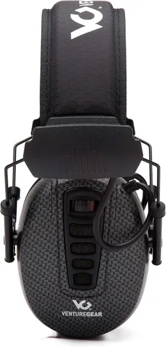 Vista 4 de Venture Gear Clandestine - Orejeras electrónicas de protección auditiva NRR 24dB, patrón de grafito negro