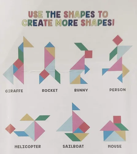 Vista 2 de Tangram Erasers Pack - Usa las formas para crear más formas - 7 piezas