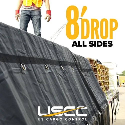 Vista 8 de US Cargo Control Lona de acero resistente – Lona de camión de 24 pies x 18 pies – 18 onzas – Material impermeable de poliéster recubierto de PVC