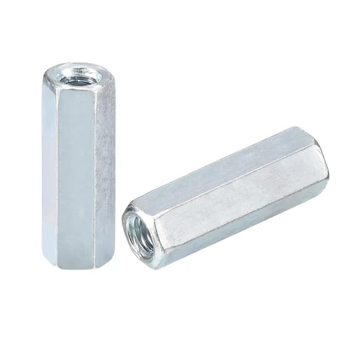 Vista 8 de uxcell Tuercas de acoplamiento M6x10x18mm - Acoplador de varilla roscada hexagonal de acero al carbono galvanizado para muebles, electrónico