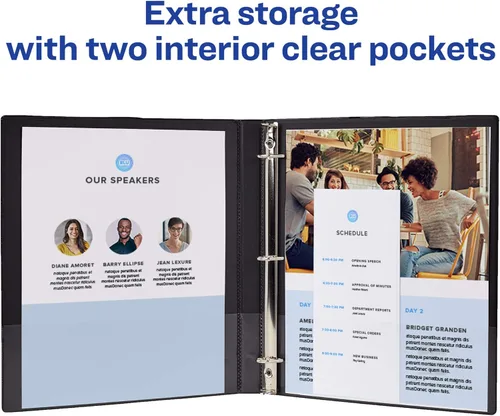 Vista 6 de Avery - Carpeta de alta resistencia con argollas inclinadas de un solo toque, capacidad 275-375 hojas