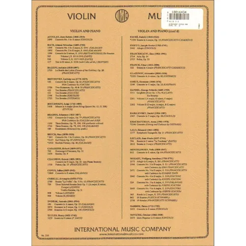 Vista 4 de Wieniawski, Henryk - Ecole Moderne, Op 10 - Solo Violin - edited by Ivan Galamian - published by International Music Com
