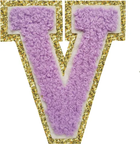 Vista 55 de SPRT - Parches de letras de chenilla universitaria con purpurina, parche de letras blancas para planchar con letras del alfabeto para disfraz