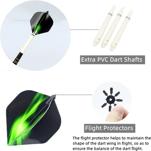Vista 3 de Juego de dardos de punta de acero, 3 paquetes, 23 gramos, juego profesional de dardos con punta metálica, barriles de latón, ejes de aluminio, 3