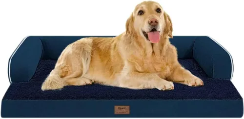 Vista 95 de Cama ortopédica impermeable para perros pequeños, cama para perros de tamaño mediano, cómoda cama para mascotas y gatos con lados, funda extraíble