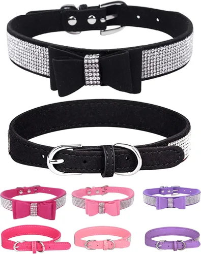 Vista 9 de Collar brillante para perros pequeños, medianos y grandes, collares de perro con diamantes de imitación para perras y machos, collares de cachorros