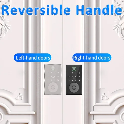 Vista 5 de Cerradura de puerta inteligente con huella digital, cerradura de puerta de entrada sin llave con Bluetooth integrado, identificación de huellas