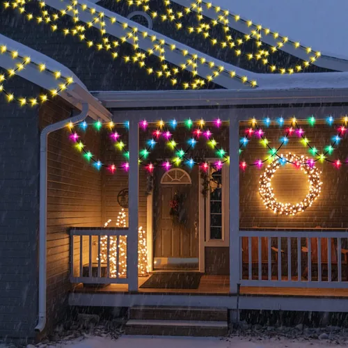 Vista 4 de PUHONG Luces de Navidad para exteriores, 380 luces LED para exteriores de 40 pies, 4 en 1 que cambian de color con control remoto 11 modos