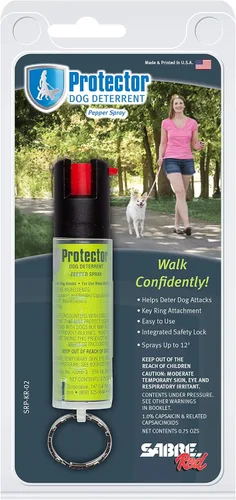 Vista 8 de SABRE Spray Protector para Perros con Llavero, 14 Ráfagas, Alcance de 12 Pies (4 Metros), Disuasivo Humano de Ataques de Perros, Máxima Potencia