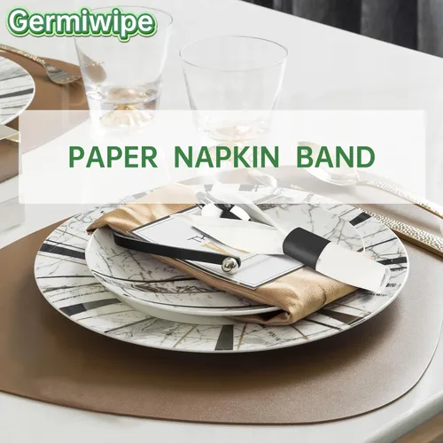 Vista 7 de Germiwipe Servilleteras, servilleteros de papel autoadhesivos, banda de cubiertos para restaurantes, reuniones familiares, exteriores, bodas y Negro