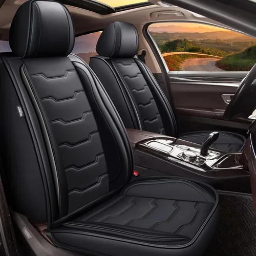 Vista 18 de Fundas para Asientos de Coche Compatibles con Hyundai Accent 2017-2024 2025 Fundas para Asientos Delanteros Impermeables de Piel Sintética Protector
