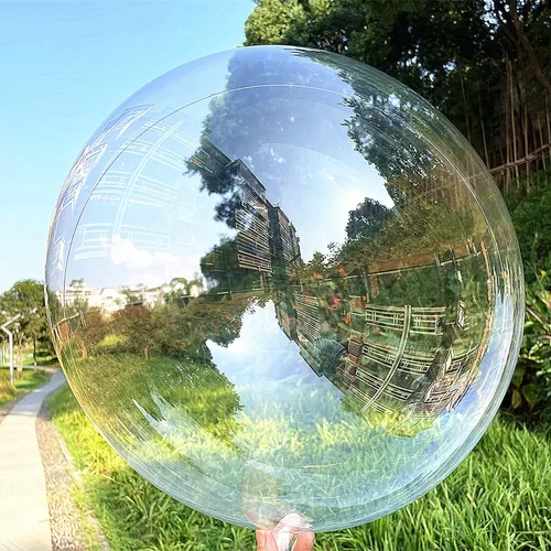 Vista 2 de Bobo - Paquete de 50 globos transparentes de burbujas transparentes estilo helio de 20 pulgadas para decoración con luz LED, regalos para Navidad