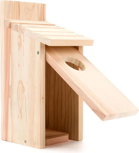 Vista 8 de Casas para pájaros para espacio exterior, pinzón de cedro, Bluebird caja para espacio exterior de madera Bluebird Box House Cedar Wren Hummingbird