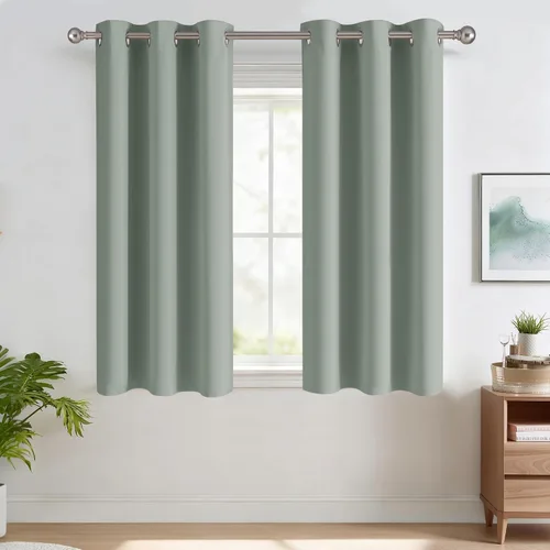 Vista 118 de RYB Home - Panel de cortina con aislamiento térmico para ventanas, con ojales superiores, se venden en 2 piezas Gris