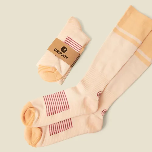 Vista 3 de Gripjoy Compression Socks with Grips for Women & Men - 15-20mmHg - Knee High Non-slip Socks