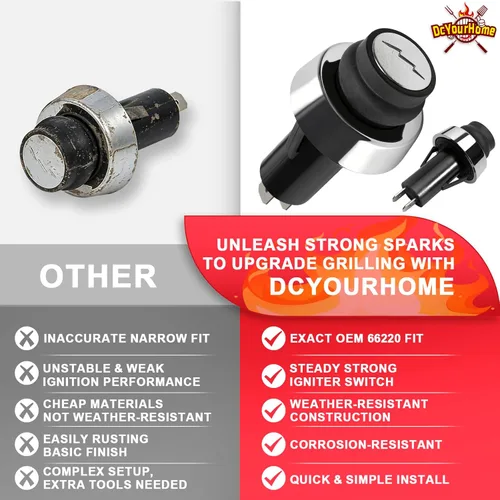 Vista 6 de 66220 Interruptor de Encendido Spirit 2 para Weber Genesis II & Spirit II Grill GS4 Botón de Encendido de Repuesto Spirit II E310 E210 S210 S310