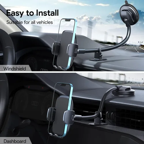 Vista 3 de Soporte para teléfono de automóvil [ventosa de 360° de grado militar] Soporte de teléfono para tu automóvil, accesorios universales, salpicadero