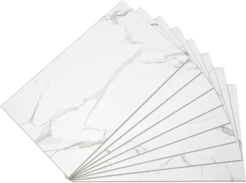 Vista 36 de Palisade Azulejos de Vinilo Entrelazados Impermeables para Pared/Salpicadero para Cocina o Baño en Pizarra Agrietada (Muestra de 4.5x11 pulgadas)