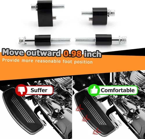 Vista 4 de WeiSen Extensión exterior de 1-1/4 pulgadas compatible con Harley Touring Electra Glide Road Glide Road Glide Road King 2009-2025 FL Trikes 2009-2013