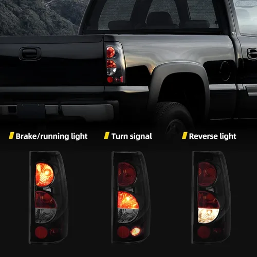 Vista 3 de DWVO Luces traseras compatibles con Chevy Silverado 1500 2500 1999-2006, GMC Sierra 1500 1999-2002 y GMC Sierra 2500 2001-2002, lentes traseras